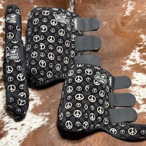 Professionals Choice-Elite Black Peace Sign Horse Boots